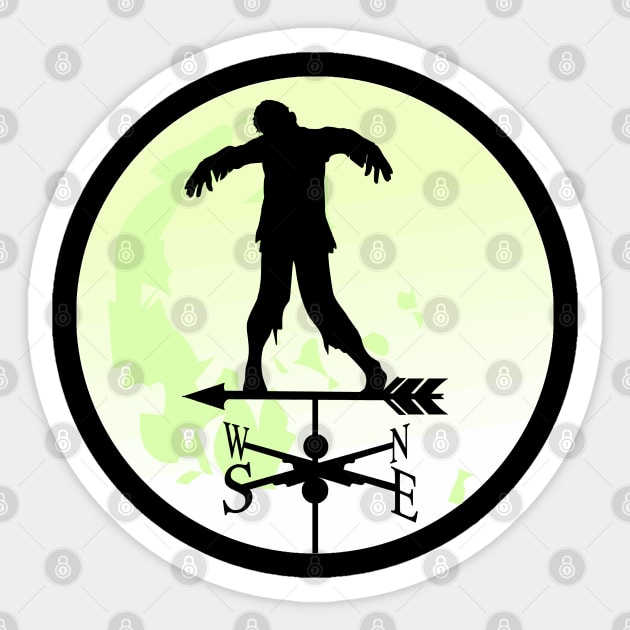 Zombie Moon Weathervane Sticker by Nuletto